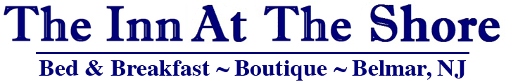 Text logo that reads The Inn At The Shore, Bed & Breakfast, Boutique, Belmar, NJ